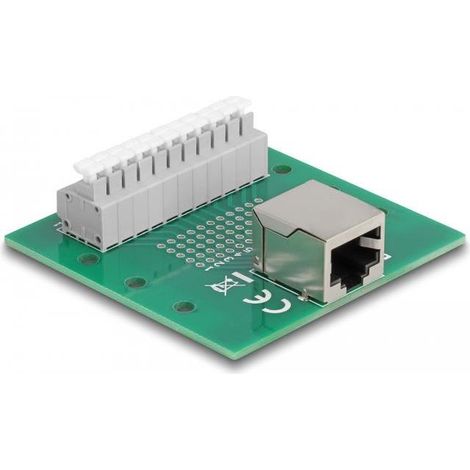 Adaptateur delock rj50 to terminal block montage rail din sans outil (1/3)