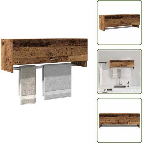The Living Store Kleiderschrank Altholz-Optik 100x32,5x35 cm Holzwerkstoff - Kleiderschrank Altholz (1/5)