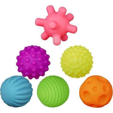 Lot de 6 balles à mâcher pour chien, résistantes, rebondissantes et flottantes, idéales pour jouer, nager, poursuivre et s'entraîner.