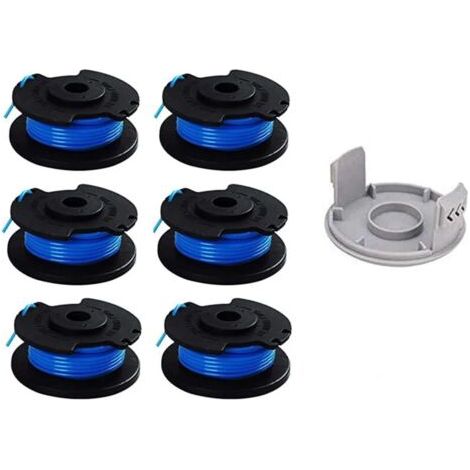 7 Paquets Bobine de Rechange pour Coupe-bordure pouce pour Ryobi , Compatible Avec Ryobi One + AC14RL3A, Coupe-fil Sans Fil , 6 Bobines + 1 Capuchons de Coupe (1/4)