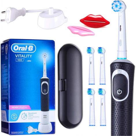 Oral-B Vitality 100 Elektrische Zahnbürste + Bürstenköpfe Schwarz