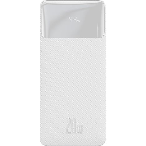 Batterie externe Baseus Bipow 10 000 mAh 20 W à charge rapide, édition internationale, câble USB A/Micro USB (0,25 m), blanc, PPBD050502 (1/5)