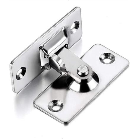 MUMU One-Piece 90 Degree Sliding Door Lock, Stainless Steel Security Corner Lock, Satin Nickel (1/4)