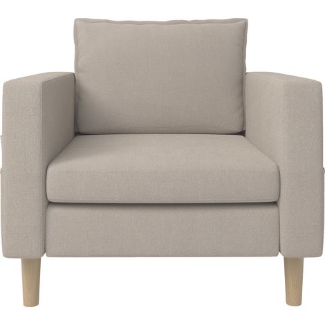 ELVMI Fauteuil avec poche latérale, coussin dossier, Chenille, Khaki (1/5)