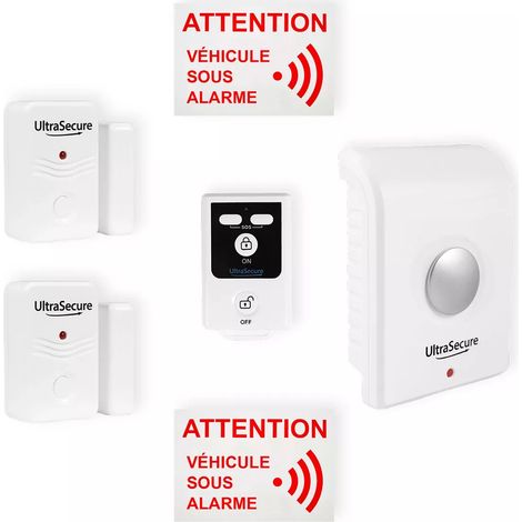 Kit alarme camping-car autonome sans-fil ESSENTIEL 2 - 2 détecteurs ouverture + sirène + télécommande (gamme BT)