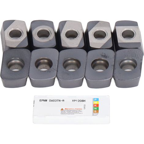 Lot de 10 plaquettes de tournage carbure EPNW0603TN-B, outil de coupe CNC pour tour et fraisage, lame rectangulaire en métal dur (1/5)