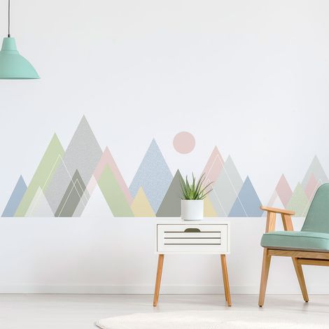 Stickers muraux - Décoration chambre salon - Autocollant Sticker mural géant montagnes scandinaves JURA - 40x60cm (1/5)