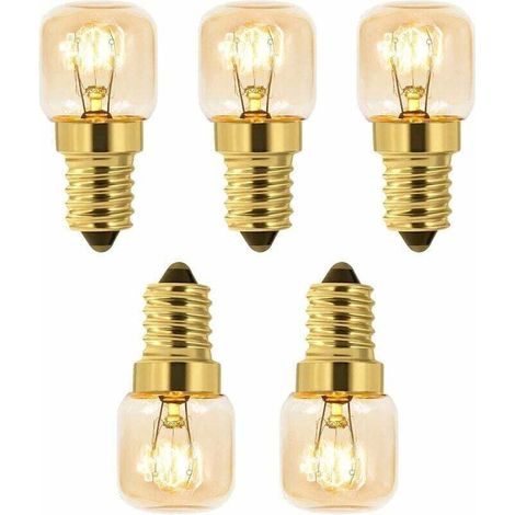 Lot de 5 Ampoule à Sel 15W E14 T22, Incandescence Blanc Chaud 2700K, 80LM, AC 230V, Ampoule Four 15w 300° (1/4)