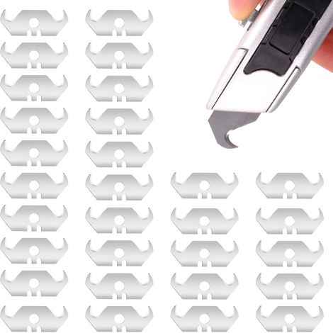 30 Pcs Lame de Cutter trapeze Lame Cutter 25mm pour Découpe Précise de Tous Matériaux,Avec Rangement en Boîte
