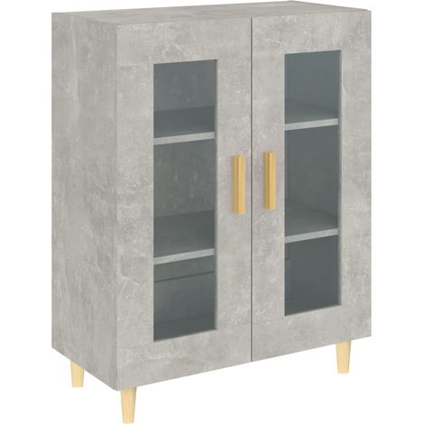 Aparador buffet cómoda mueble mueble de almacenaje organizador cocina salón salón 69,5 x 34 x 90 cm madera contrachapada gris 020032038