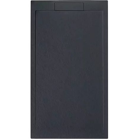 Duschwanne 140x90 cm ANTHRAZIT Vulcano Line SLIM Aus Harz und Marmorpulver Mit Seitengitter AUS MARMORHARZ - FRASCIO