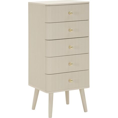 Chiffonnier 5 Tirois "Shy" 89cm Blanc (1/5)