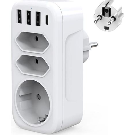 Multiprise Murale USB C Adaptateur Prise Electrique 4000W Chargeur USB (1/5)