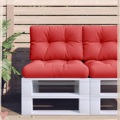 360651 Coussins de palette lot de 2 rouge tissu (1/5)
