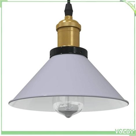 4103446 Lampe suspendue réglable hauteur E27 gris brillant 22cm métal (1/5)