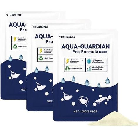 LYERCW - 1 sachet de poudre Aqua-Guardian Pro Formulas, facile à utiliser et idéale pour l'entretien des aquariums d'eau douce (100 g). (1/5)