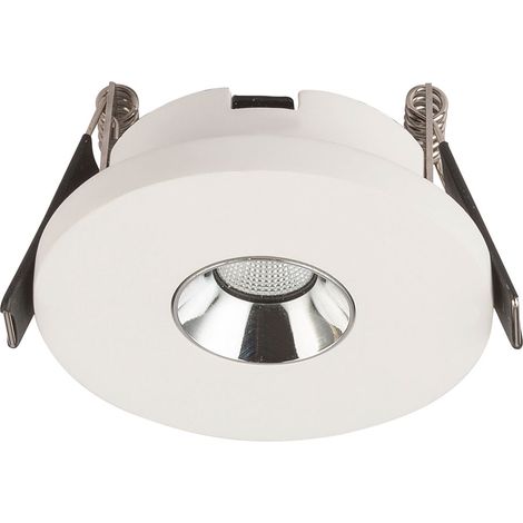 Einbaustrahler Gips weiß Einbauleuchte Küchenlampe Deckenleuchte Einbaulampe, Chrom, LED 4,2W 200Lm warmweiß, DxH 9x6 cm