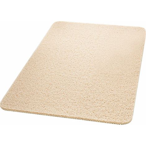 Tappetino da bagno tinta unita 40x60 cm (lavabile in lavatrice/aspirapolvere), beige (1/5)