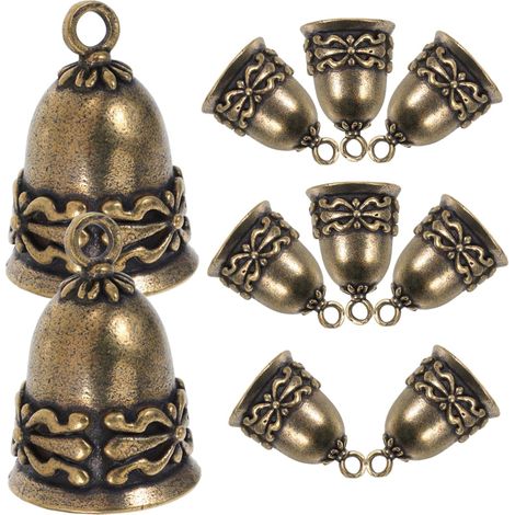 10 Pieces Vintage Bells Rustic Brass Pendants for Wind Chimes Small Hanging Ornaments for Decorative Projects (1/5)
