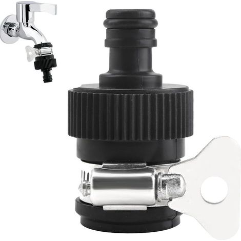 Raccord universel de robinet d'arrosage, adaptateur de tuyau d'arrosage, raccord de robinet d'intérieur 14-22 mm mitigeur rond adaptateur de robinet de cuisine sans filetage manchette réglable en (1/5)