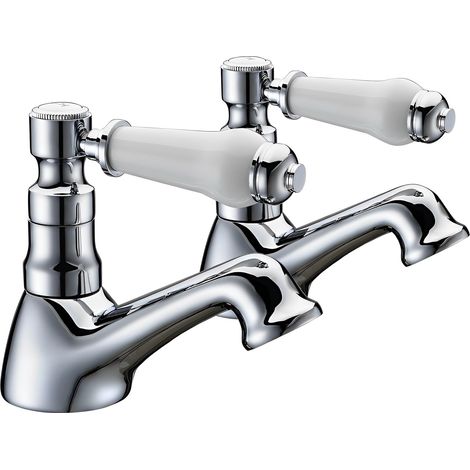 Signature Hampstead Bath Taps Pair Pillar Mounted - Chrome