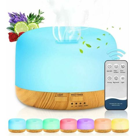 Diffusore di oli essenziali da 450 ml, umidificatore a ultrasuoni, diffusore di aromi, diffusore di aromaterapia con 7 colori di luce LED, umidificatore per yoga/SPA/camera da letto, regalo per la fes (1/5)