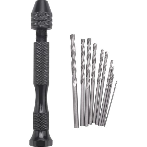 Mini taladros manuales con micrófono y portabrocas sin llave + taladros rotativos de 10X de torque (1/5)