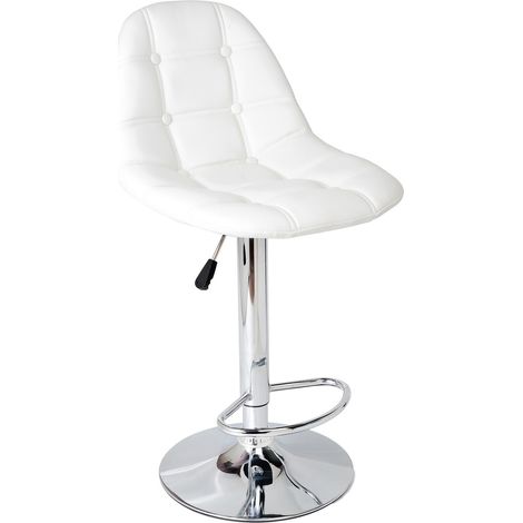 Sgabello girevole Button bianco elevazione a gas 89 111 cm seduta 52 x 44 cm acciaio cromato (1/2)
