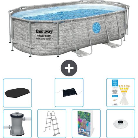 Bestway Bestway Power Steel Ovale - 427x250x100 cm - 8-pièces S598 (1/4)