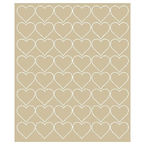 Autocollants en forme de cœur pour la Saint-Valentin, 3 cm, 48 pièces, beige mat