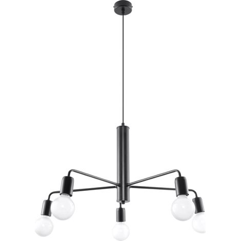 Lampe à suspension Oralia 5 E27 noire lumilo 03.119.04 (1/5)