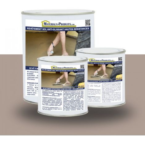 Revêtement sol anti-glissant hautes résistances - 2.5 Kg Gris taupe - MATPRO (1/4)