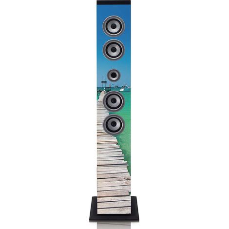Enceinte tour Bluetooth, radio FM, lecture USB/SD