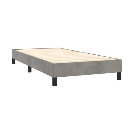 Sommier champignon avec matelas lumineux LED, gris clair, 100 × 200 cm, éclairage led d’ambiance, meuble de chambre, design contemporain, montage facile (1/5)