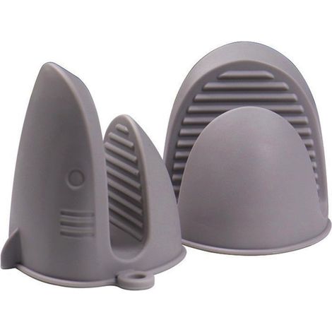 Gants de cuisine en silicone, résistants à la chaleur, antidérapants, imperméables, mini gants de cuisine, parfaits pour la cuisine, la pâtisserie et le barbecue (gris) (1/5)