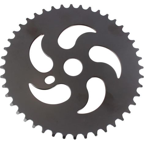 44-Zahn-BMX-Kettenblatt – 1 Stück – Schwarzer Hi-Ten-Stahl – Leichtgängiger Antrieb für Freestyle-Bikes – Kompatibel mit Standardketten – 2,5 mm Dicke (1/4)
