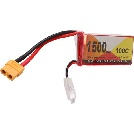 Batterie LiPo 7.4V 1500mAh 100C 2S avec Connecteur XT60 pour Voiture RC H210 et Drone Quadcopter (1/5)