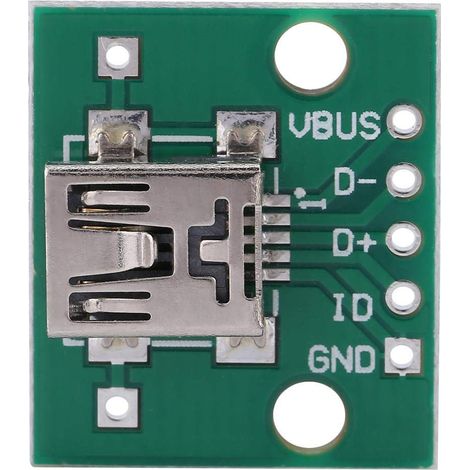 10 Pcs Connecteur DIP Adaptateur de Conversion Mini USB vers DIP Adaptateur USB Breakout Conseil 5P pour 2.54mm PCB Board DIY Alimentation USB (1/5)