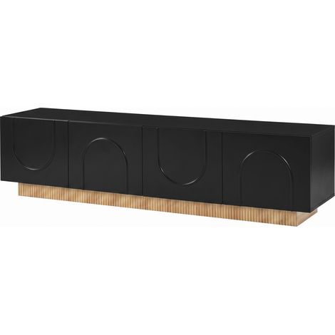 Mobile TV basso con 4 ante in MDF e PB 170 x 38 x 42 cm nero HOMVRA (1/5)