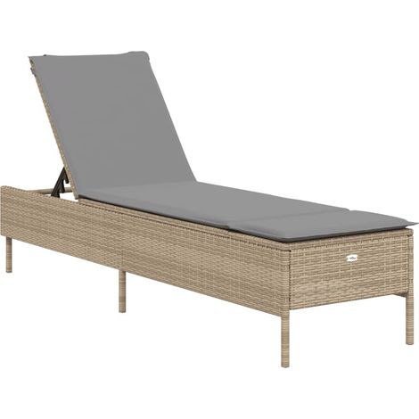 Maison Exclusive - Sonnenliege mit Auflage Beige Poly Rattan