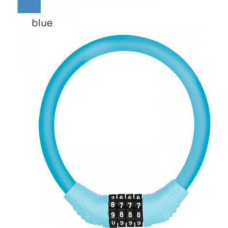 Câble antivol bleu pour vélo, avec code, mini anneau Portable, équipement de cyclisme (1/5)