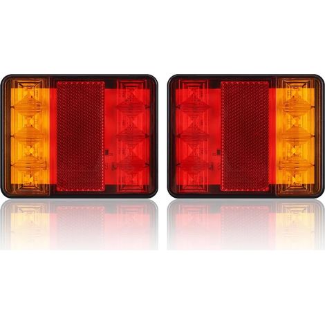 Générique Feux Pour Remorque Voiture 2 Pièces Feux De Remorque Stop Queue Clignotants Feux Plaque D'immatriculation Lampe Pour Bateau Voiture Camion Remorque Caravane RV Feu Arrière 12V (1/5)