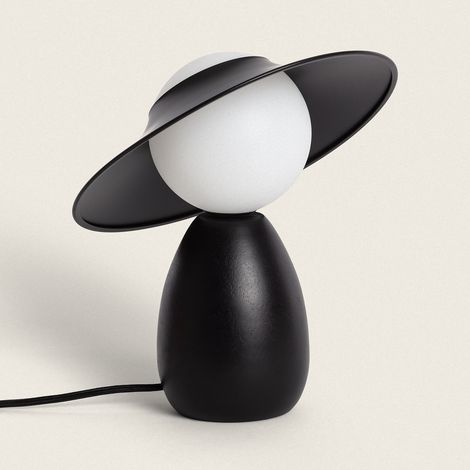 Lampada da Tavolo Legno Raisa Nero