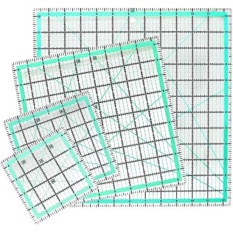 Quadratisches Quiltlineal (4-teilig) (12,5/9,5/6/4,5 Zoll) – Rutschfestes Acryl-Nählineal – DIY-Quiltwerkzeug (1/5)
