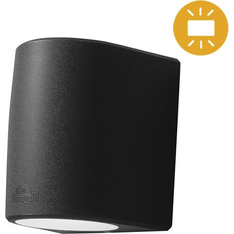 wandleuchte marta 2xgx53 10w mit druckknopf cct (3farben) ip55 l.16,4xb.14,5xh.19,2cm schwarz harz