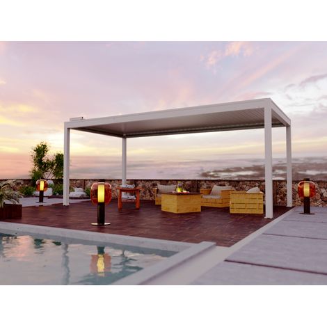 Pergola Bioclimatique Autoportante Motorisée Aluminium 6x3 Blanc  O ORIAL France (1/5)