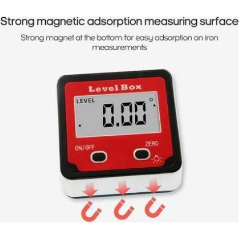 Inclinometre - Niveau Numerique - Pour Menuiserie Batiment Automobile - 360 Degres - Affichage LCD - Precis A 0 1 Degre - 1 Unite (1/5)