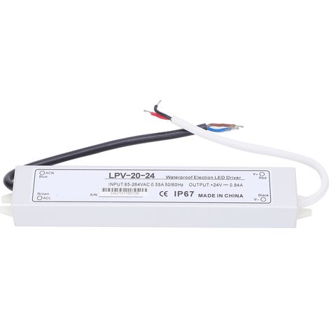 Alimentation à découpage étanche BERM, sortie unique DC24V 20W, protection surcharge, convertisseur LED 24 volts pour extérieur. (1/5)