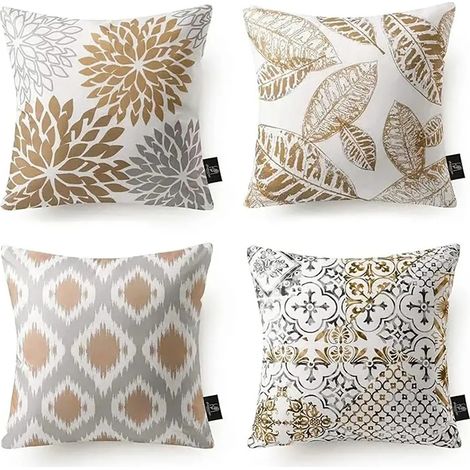Fleurs abstraites géométriques coussin de linge apparence 4PCS (1/5)