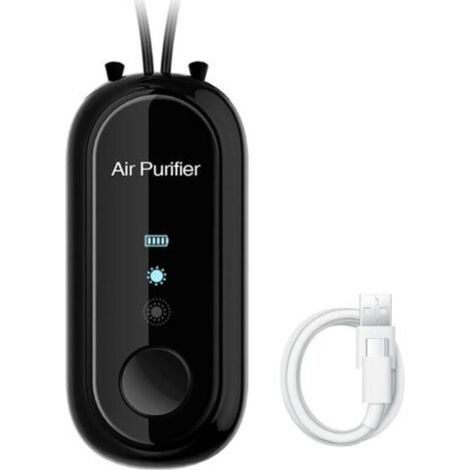 Purificador de aire personal recargable, collar purificador de aire portátil, generador de 120 millones de iones negativos, combate gérmenes y alérgenos. (1/5)